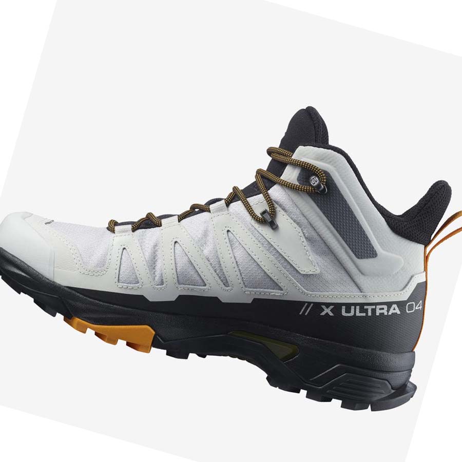 Salomon X ULTRA 4 MID GORE-TEX Túracipő Férfi Fehér Fekete | HU 2082NWY